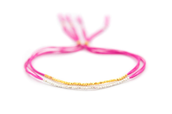 Hot Pink Silk Friendship Bracelet – Vivien Frank Designs