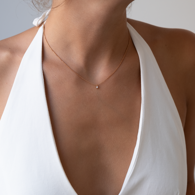 Diamond Droplet necklace in 18k gold