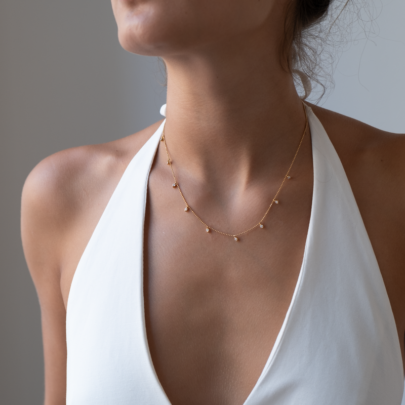 Diamond Droplet necklace in 18k gold