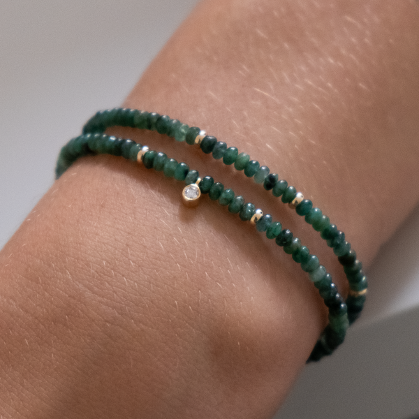 14k gold Emerald bracelet