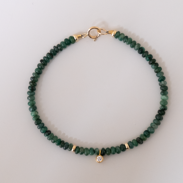 14k gold Emerald bracelet