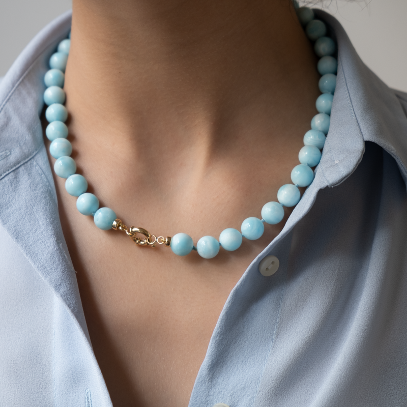 Knotted Hemimorphite necklace