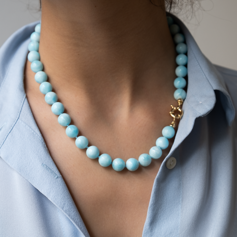 Knotted Hemimorphite necklace