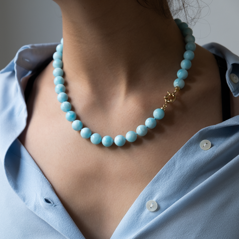 Knotted Hemimorphite necklace