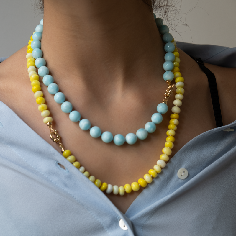 Knotted Hemimorphite necklace