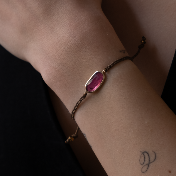 Pink Tourmaline Bracelet 14k Gold