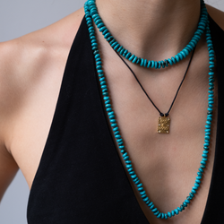 14k Gold Long Turquoise necklace