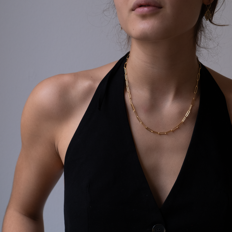 Gold Paper clip necklace