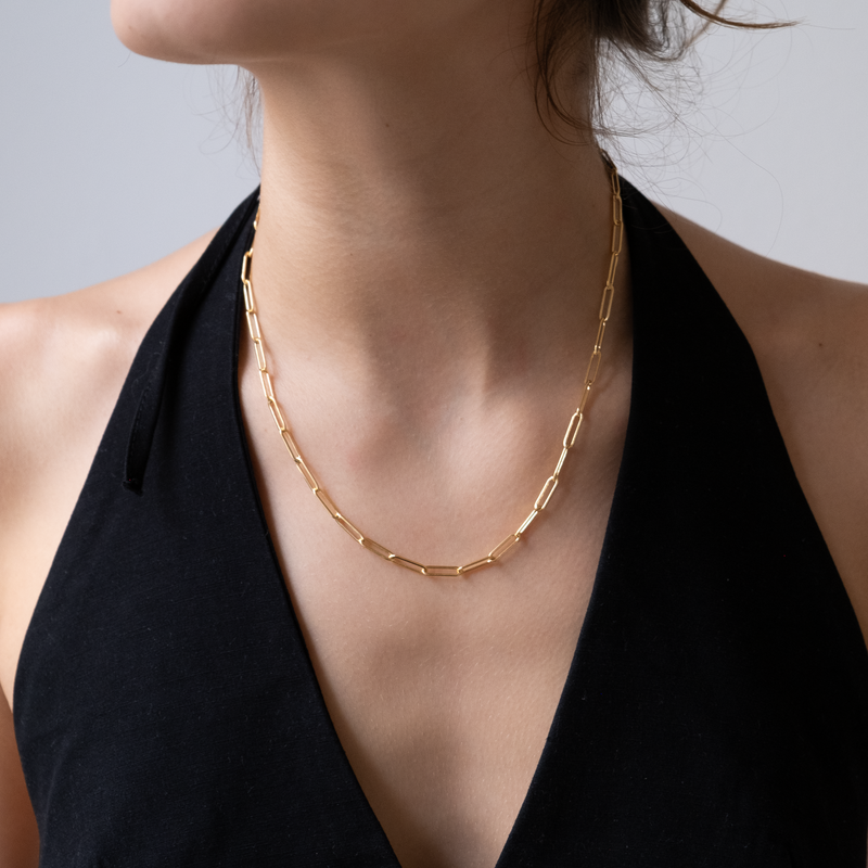 Gold Paper clip necklace