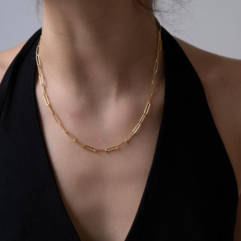 Gold Paper clip necklace