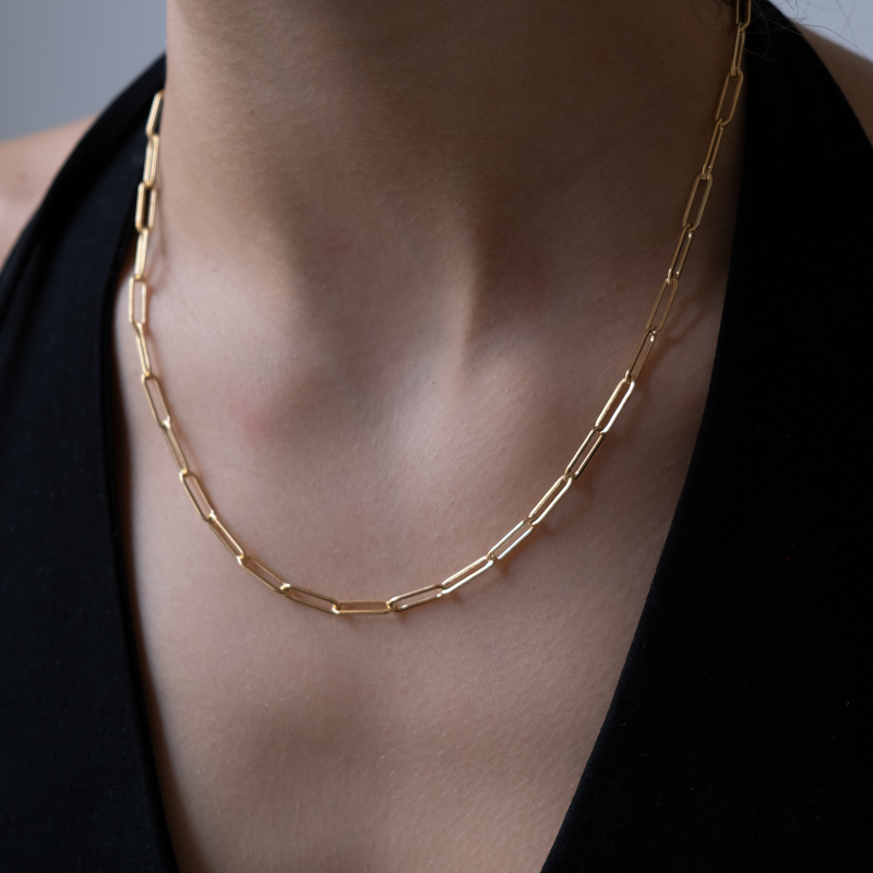 Gold Paper clip necklace