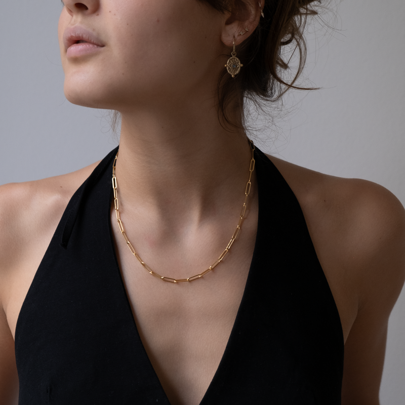 Gold Paper clip necklace