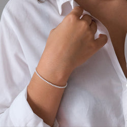 White Pearl Bracelet 14k gold