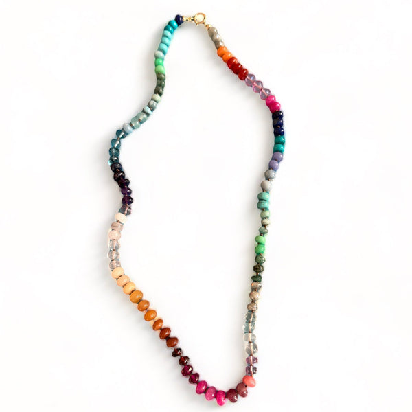 Long Rainbow gemstone candy necklace 14k gold OOAK – Vivien Frank