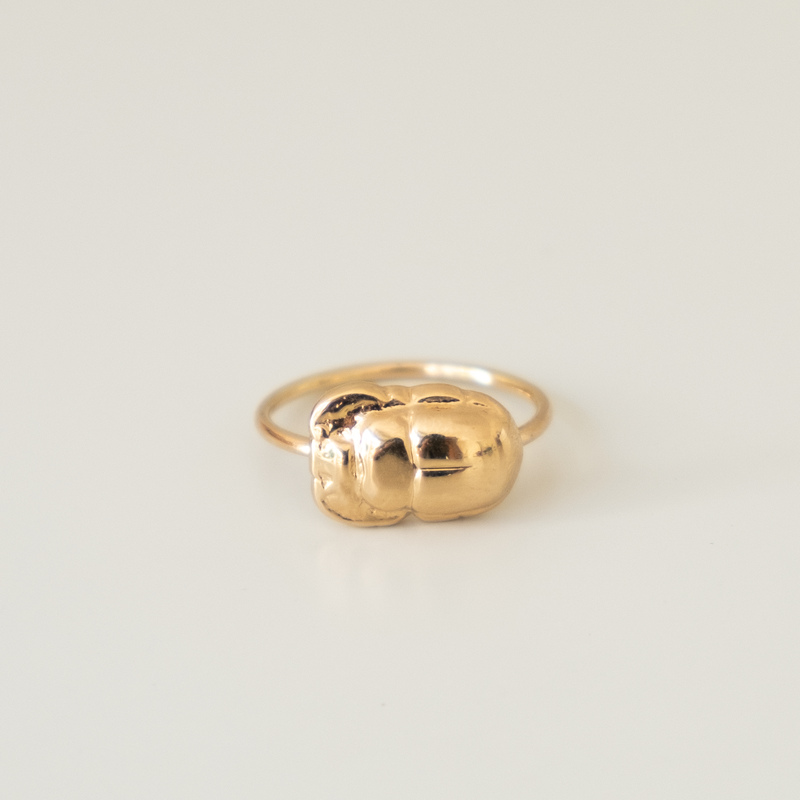 14k gold Scarab Ring