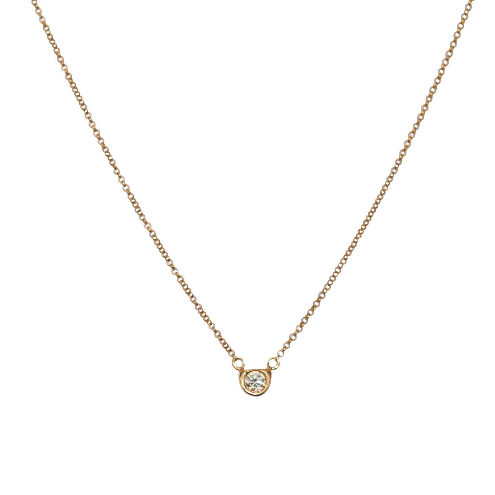 Diamond Solitaire Necklace in 18k solid gold – Vivien Frank Designs