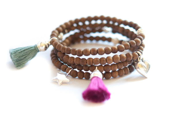 Rosewood Star or Heart charm bracelet - Vivien Frank Designs