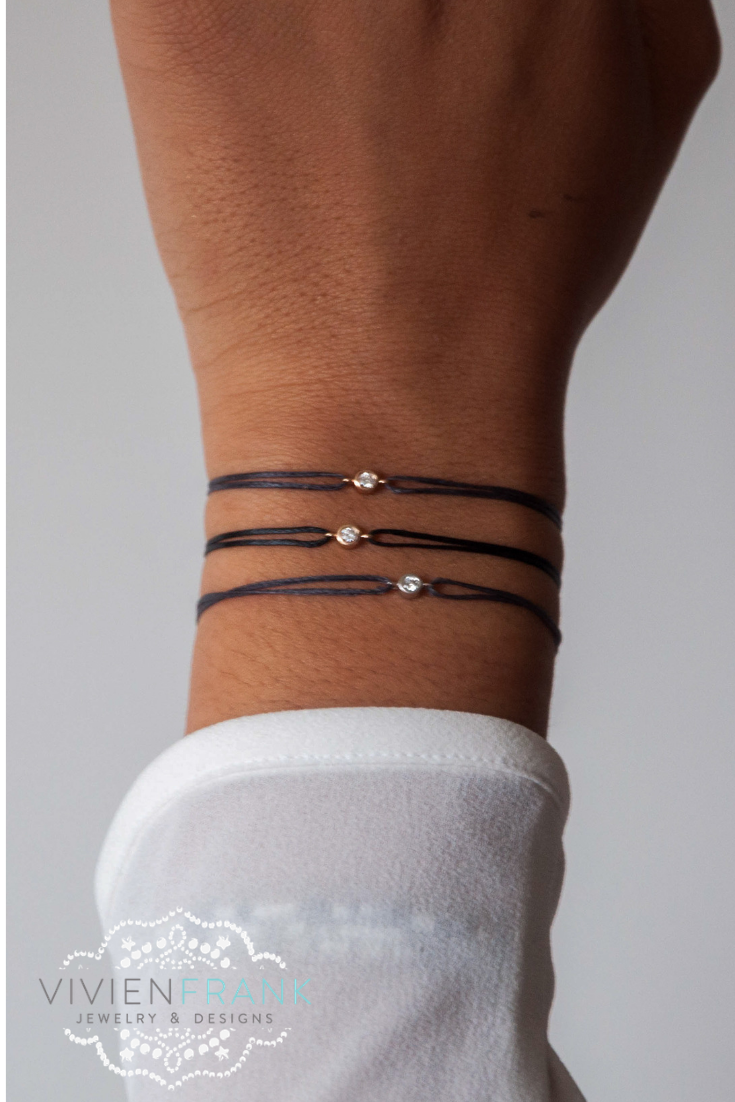 18K Diamond Silk Thread Bracelet – Bonnie Jennifer