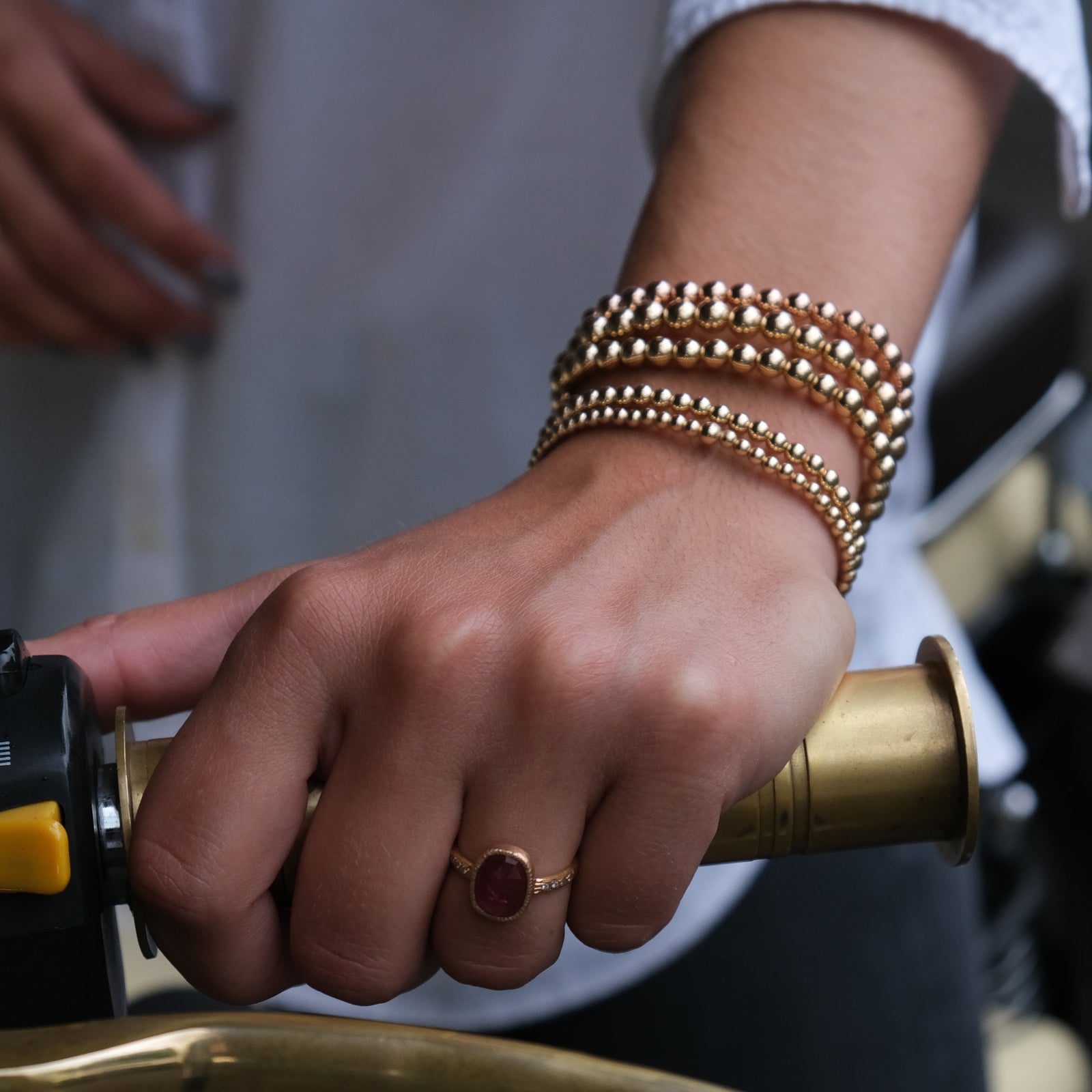 Rose gold bead bracelets clearance